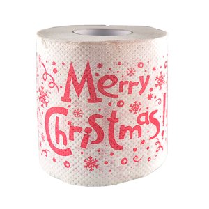 KAKOWELY Merry Papier de toilette de Noël rouleau de papier cadeau de fête papier pour salle de bain de salon de table, 3,74"X3,74" X3,94"