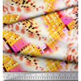thumbnail image 2 of Soimoi Yellow Rayon Fabric Geometric & Leopard Animal Skin Fabric Prints By Yard 42 Inch Wide, 2 of 3