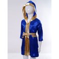 thumbnail image 3 of Alvivi Enfants Garçons Robe de Boxe Art Martial Muay Thaï Uniforme Manches Longues Kick Boxe Robe à Capuche Ensembles Bleu Royal 14, 3 of 7