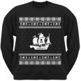 thumbnail image 1 of Pirate Ship Ugly Christmas Sweater Black Crew Neck Sweatshirt, 1 of 1