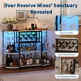 thumbnail image 3 of Kojooin Wine Bar Rack Cabinet with LED Lights and Power Outlet, Mini Home Bar with Storage and Glass Holder, 3 of 7
