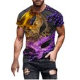 thumbnail image 2 of Qertyioot Liquidation T-Shirt d'Été pour Homme à Col Rond Imprimé Carnaval Décontracté à Manches Courtes, 2 of 3