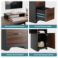 thumbnail image 3 of Bestier Bureau en L avec Tiroirs pour Dossiers, Bureau d'Ordinateur de Bureau 63 Pouces x 47 Pouces avec Armoire de Rangement, Bureau d'Angle avec Support pour Moniteur et Panneau de Modesté pour Bureau à Domicile, Cerisier, 3 of 9