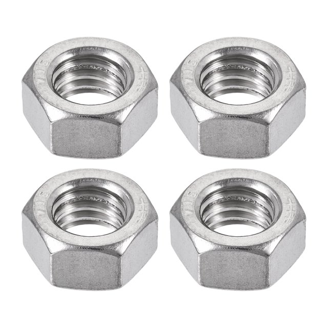 Unique Bargains 4pcs 1/2'-12 BSW Thread 304 Stainless Steel Hex Nut Fastener Silver Tone