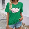 thumbnail image 2 of LUOGENLI T-shirts pour Femmes Mode Décontractée Chemises Imprimées Col Rond Manches Courtes Tee Tops Tunique Blouse 4TG T-shirts Graphiques Vêtements d'Été Vert m, 2 of 4