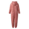 thumbnail image 4 of Combinaison pour Femmes à Manches Longues à Capuche Pyjama Combinaison Décontractée d'Hiver Chaude Combinaison de Nuit Combinaison à Manches Longues en Liquidation, 4 of 6