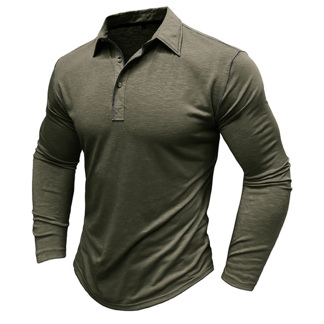 KIHOUT Chandails pour Hommes à Manches Longues Musclé Robuste Basique Blouse de Couleur Unie T-Shirt à Manches Longues Col Rond Blouses et Chemises AG/M