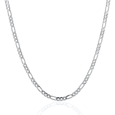Mercie Chaîne Figaro de Base en Argent Sterling 3 mm – Chaîne en Argent Classique pour Tous les Jours pour Hommes et Femmes