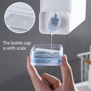 Langgg Laundry Dispenser Detergent Non-Leak Sub Bottle Softener Multipurpose Powder Container Refillable Storage Organizer White (with Sticker)