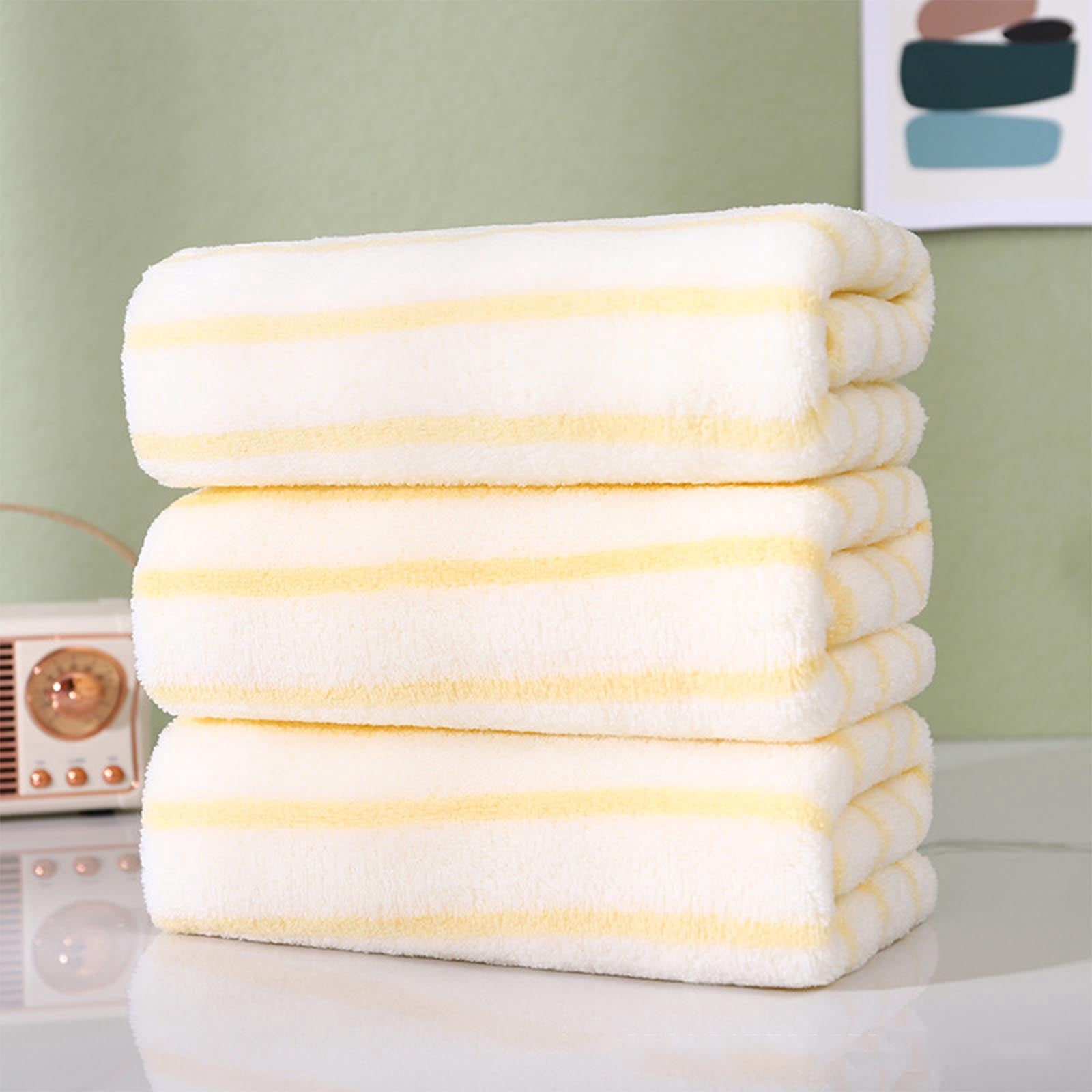 EGNMCR Bath Towel Bathroom Set Deluxe Bath Towel Soft Cotton Towel Set High Absorbent Towel Includes Towel Bath towels