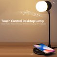 thumbnail image 2 of Graflsoa Lampe de Bureau LED Multifonction avec Recharge Sans Fil, Haut-Parleur Bluetooth 5.0, Modes 3 Couleurs, Gradation Continue et Col de Cygne Réglable à 360° en Noir, 2 of 6