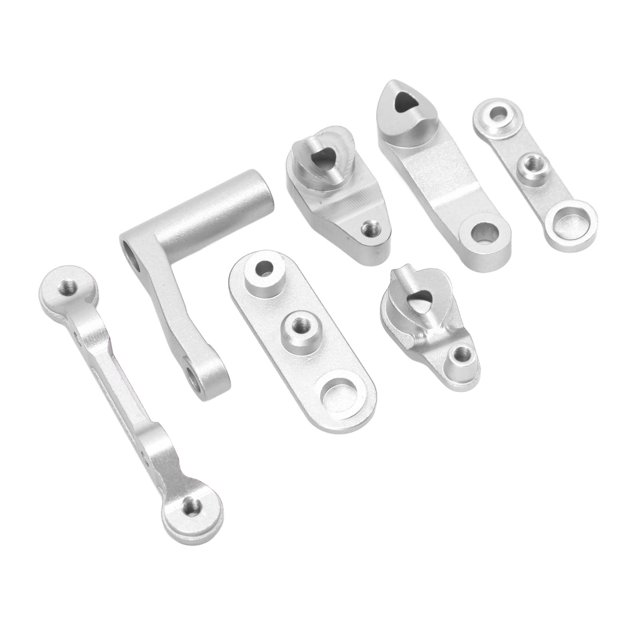 Servo Ensemble de Bellcrank de Direction de RC, l'Ensemble de Direction de RC d'Alliage d'Aluminium de Haute Résistance Améliorent la Performance pour 1/10 Voiture RC Rouge, Bleu Foncé, Argent
