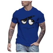 LUOGENLI Male T-shirts for Mens Men's T Shirt Fashion Printed Men's Short Sleeved T Shirt Mens T-shirts Graphic Tees Summer Clothes Tee T-shirts Mens White St. Patrick's Day Dark Blue M