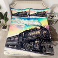 thumbnail image 2 of Erosebridal Retro Train Sheet Set King, Rainbow Aurora Bedding Sets, 4-Piece,, 2 of 6