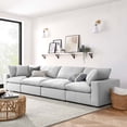 thumbnail image 1 of Modway Commix 4 Piece Down Filled Overstuffed Sectional Sofa Set in Light Gray, 1 of 10