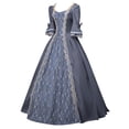 thumbnail image 3 of UPPADA Costumes Gothiques pour Femmes à Manches Longues Victorian Dresses Robe Corset Grande Taille Robe Maxi Fluide Robe de Fête Cocktail Robe Lacée Robe de Mascarade Jolies Robes de Bal Offres du Jour, 3 of 7