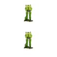 thumbnail image 3 of VONKY Home Decor Accent Handmade Frog Figurine Green Unique Style Home Decoration Couple Frog A 2Set, 3 of 6