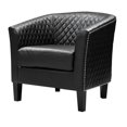 thumbnail image 3 of PRI Chaise d'Appoint en Simili Cuir en Noir, 3 of 3