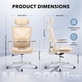 thumbnail image 3 of EDTara Mesh Ergonomic Office Chair, High-Back Swivel Design With Adjustable Lumbar Support, 3d Armrests and Reclining Back, 3 of 8