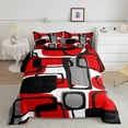 thumbnail image 2 of Erosebridal Geometric Sqare Bedding King Comforter Set,Abstract Artwork Bedding Sets King with Comforter,Rectangle Decor,Reversible,Lightweight,3-Piece, 2 of 8