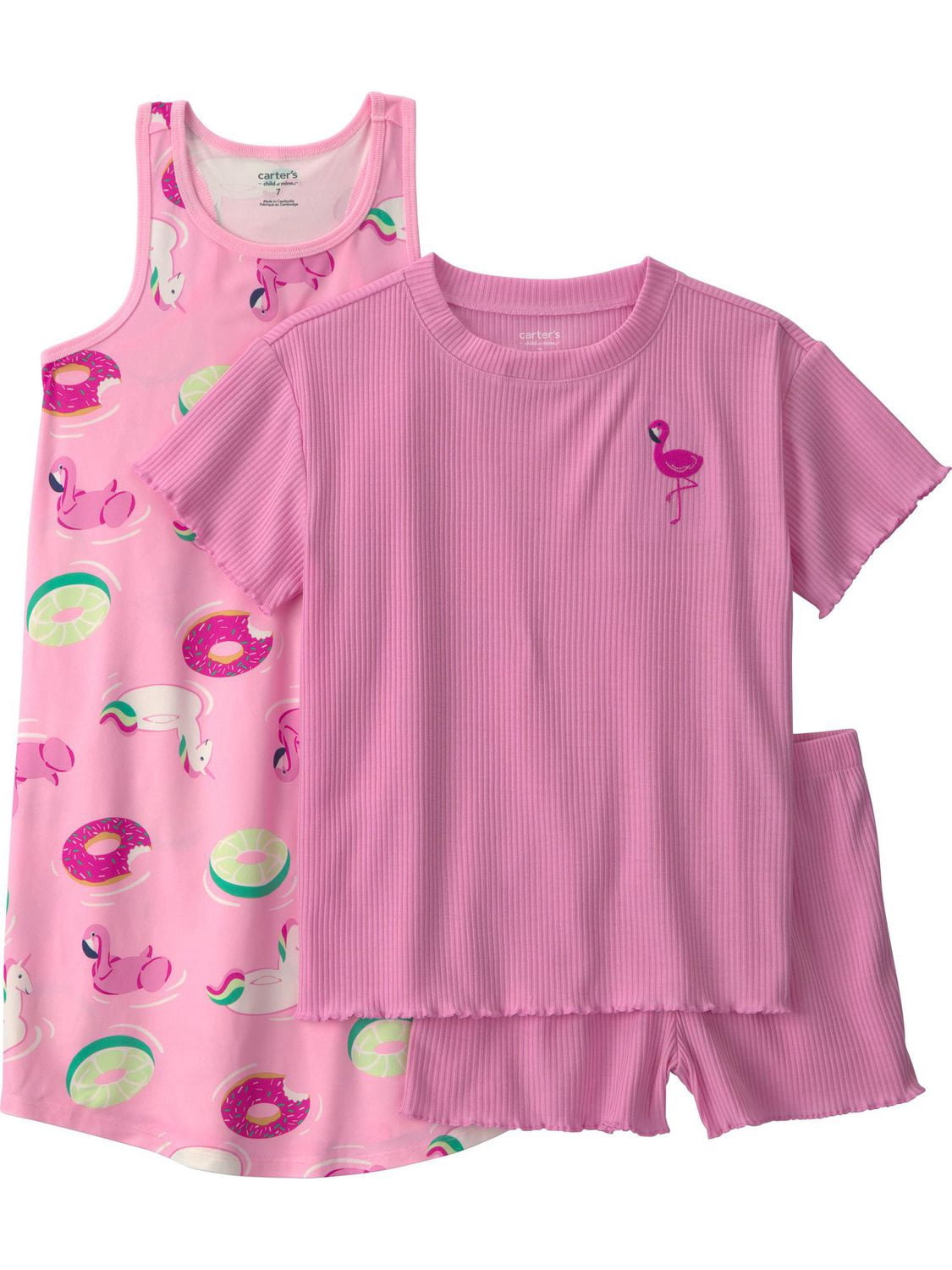 Ensemble pyjama 3 pièces pour filles Carter's Child of Mine - Piscine Rose