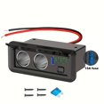 thumbnail image 1 of LEEYNEER Dual Cigarette Lighter Splitter Power Adapter with 3 USB Ports - Fast Charging  12V/24V Compatibility  Fit for Cars  RVs  and Boats - Black Glossy Finish with Mounting Screws and, 1 of 6