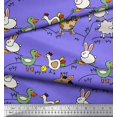 thumbnail image 2 of Soimoi Cotton Voile Fabric Bird & Animals Cartoon Decor Fabric Printed Yard 56 Inch Wide, 2 of 3