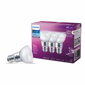 PHILIPS 5.5W 50W PAR20 Medium Base Ultra High Definition Daylight Dimmable LED Light Bulbs - 3 Pack