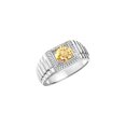thumbnail image 4 of RYLOS Men's Ring Sterling Silver Ring, 7MM Round Shape Gemstone Designer Style Rings Citrine November Birthstone Rings Silver Size 9, 4 of 7