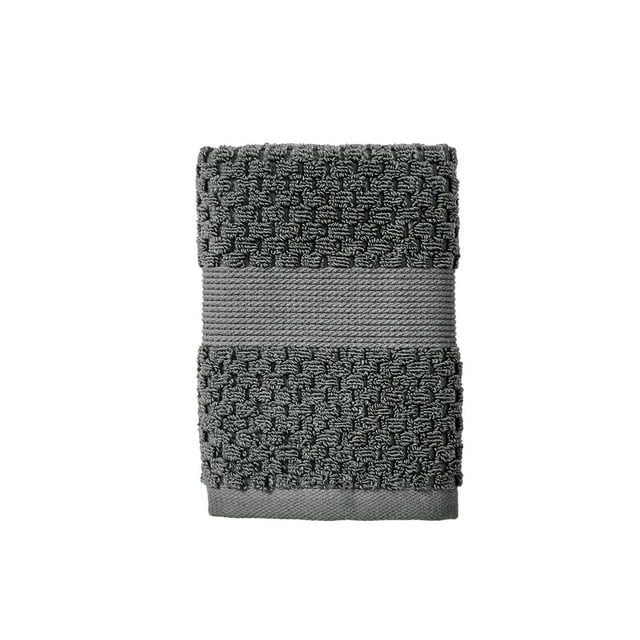 Better Homes & Gardens Signature Soft Collection de Serviettes Texture Maïs Soufflé Pliées Gris Anthracite Serviette pour Enfants Faite de 90 % Coton US et 10 % viscose avec Texture Maïs Soufflé et Bande Tissée Lisse, Ultra Absorbante, Faible Charpie, Résistante à la Décoloration, et Conçue pour la Douceur et la Durabilité.