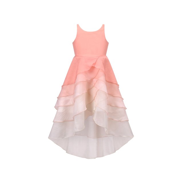 Robe Fille Dégradé Zigzag Hi-lo Bretelles Dos Nu Sans Manches 6 Ans