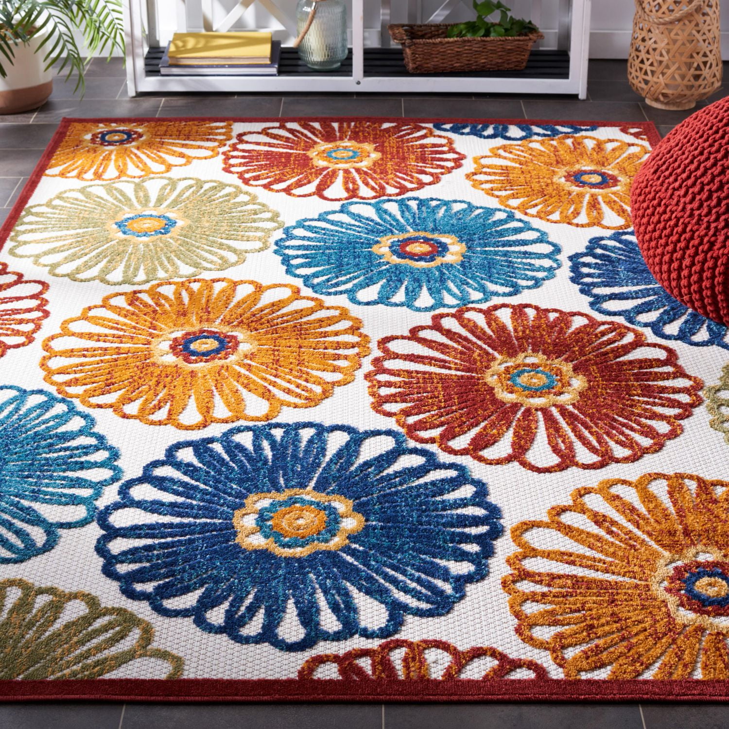 SAFAVIEH Cabana Aria Floral Outdoor Area Rug