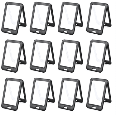 12PCS Black ID Badge Holder with Double-Sided Windows Vertical ID Card Holder ID Card Case Protector for Office, School
