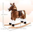 thumbnail image 3 of Qaba Cheval à Bascule pour Bébé, Animal en Peluche à Bascule pour Enfants, Jouet à Chevaucher pour Enfant avec Son Réaliste, Poignée de Préhension, Brun, 3 of 9