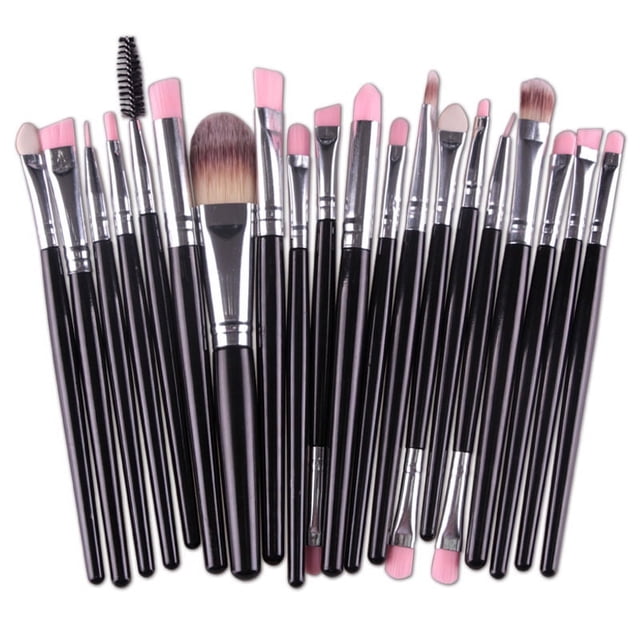 20-Piece Fiber Hair Makeup Brush Set with ABS Handle - Soft, Skin-Friendly, Non-Slip Grip for Loose/Packed Powder, Portable for Daily & Travel Use, Complete Beauty Tool Kit