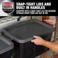 thumbnail image 3 of Rubbermaid Roughneck Tote 14 Gal Storage Container, Black/Cool Gray, 6 Pack, 3 of 7