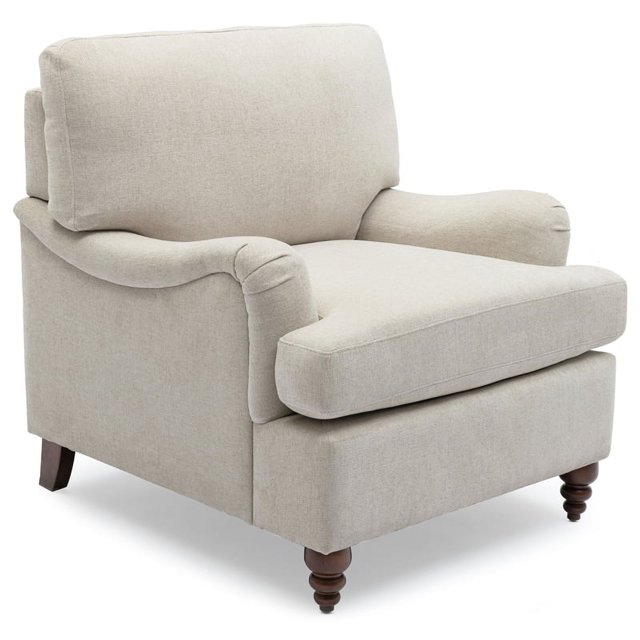 Clarendon Tissu d'Avoine de Mer Beige Fauteuil de Transition Rembourré en Polyester