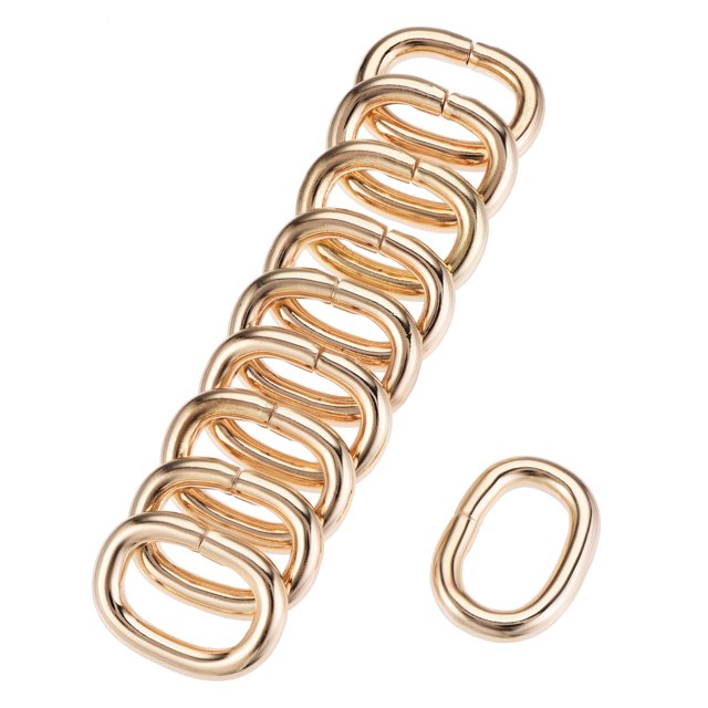 Unique Bargains Gold Tone Oval Buckles Iron Electroplating (10 Pack)
