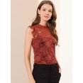thumbnail image 2 of INSPIRE CHIC Women's Sleeveless Lace Ruffled Semi Sheer Blouse Top, 2 of 6