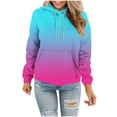 thumbnail image 3 of Sentmoon Womans Clothes Long Sleeve Loose Oversized Women Sweatshirt Gradient Color with Pocket Drawstring Women Hoodie Fall Delightful for City Sightseeing in Fall M, 3 of 6