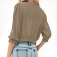 thumbnail image 3 of Erwazi Cropped Cardigan Sweaters for Women 3/4 Sleeve Fall Trendy Open Front Lightweight Short Cardigans, 3 of 7