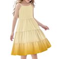 thumbnail image 1 of Tranfacy Robes d'Été pour Ados, Robe d'Été pour Filles, Robe d'Été Boho pour Fille 4-14 Ans à Dégradé de Couleurs, Décontractée, Sans Manches, à Étages, Style Nuisette, 1 of 7