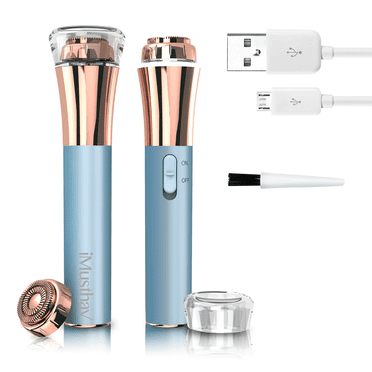 iMusthav Épilateur et Tondeuse pour Enlever Impeccablement les Poils du Visage, Rasoir Électrique Indolore, Plaqué Or 18K, Rechargeable par USB, DEL à 360° pour les Poils du Visage et des Lèvres.