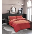thumbnail image 2 of 3-Piece Duvet Cover Set, 1800 Thread Count, Button Closure, Solid Color - Cooling, Breathable Material- Wrinkle, Fade, Stain Resistant, Full/Queen, Rust, 2 of 5