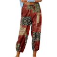 thumbnail image 1 of LUOGENLI Pantalon Décontracté pour Femme Pantalon Taille Haute pour Femme Pantalon Capri à Cordon avec Poches Pantalon à Jambe Grand Court Pantalon Décontracté pour Femme Coupe Régulière Pantalon Décontracté pour Femme Coupe Décontractée Brun P, 1 of 9