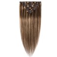 thumbnail image 1 of Extensions de Cheveux Humains Remy 100 % à Clip, Cheveux Humains Lisses et Soyeux, 7 Pcs, 15 clips, 1 of 6