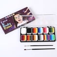thumbnail image 1 of Face Paint Kit Water Activated Colors Set Professional Split Cakes Paint Palette Set with 2, 1 of 8