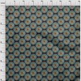 thumbnail image 4 of oneOone Velvet Turquoise Blue Fabric Asian Mandala Craft Projects Decor Fabric Printed By The Yard 58 Inch Wide, 4 of 4