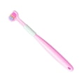 thumbnail image 2 of Transemion Triple Sided Toothbrush Soft And Gentle Protection Plastic Three Head Toothbrush For Cleaning A22 Peach Pink Child 1Set, 2 of 6