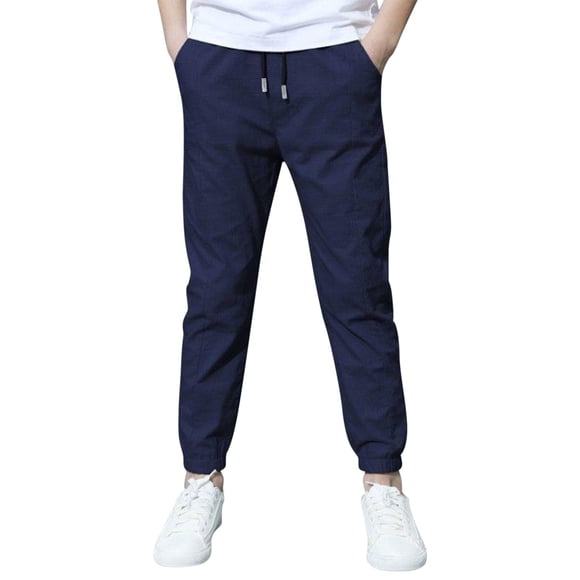 HIPYLO Petite Wide Leg Pants Boys Pants Size 8 Lounge Pants Kids Uniform Pants Black Baby Clothes Preppy Teen Clothes Boys 6t Clothes, Navy 13-14 Years